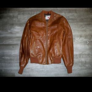 Vtg Field & Stream Leather Riding Jacket Coat 38